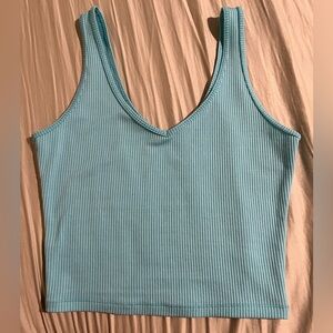 hollister must have athletic ribbed teal tank size small